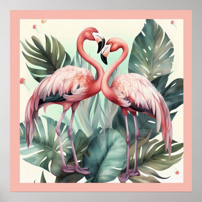 Rosa Tropical Flamingo Poster (Framsidan)