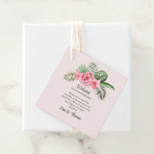 Rosa Tropical Flower Bröllop Välkommen