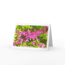 Rosa Tropical Flowers-mappat gratulationskort