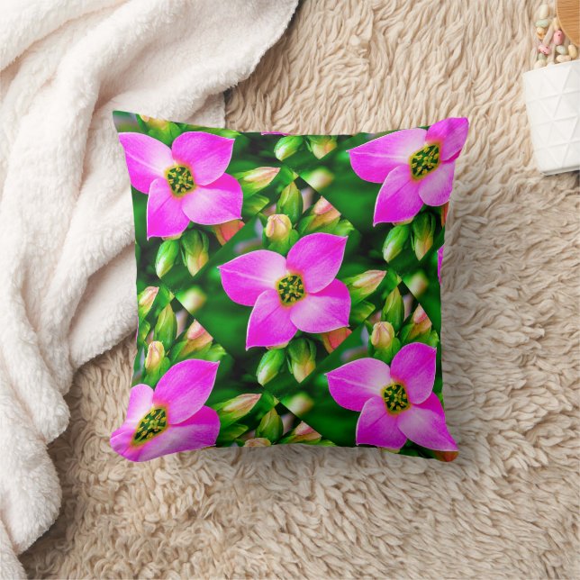 Rosa Tropical Flowers Mönster Kudde (Filt)