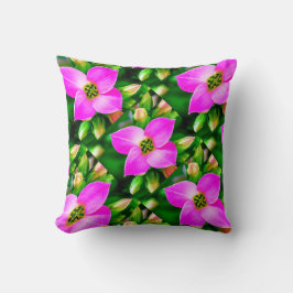 Rosa Tropical Flowers Mönster Kudde