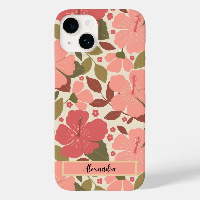 Rosa Tropical Flowers Personlig Fodral-Mate iPhon (Baksida)