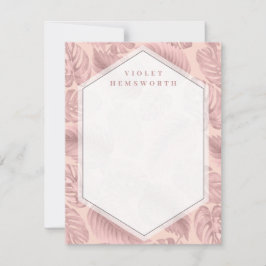 Rosa Tropical Geometric Note Card Anteckningskort