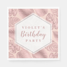 Rosa Tropical Geometric Pappersservett