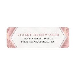 Rosa Tropical Geometric Returadress Etikett
