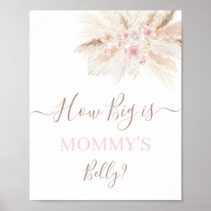 rosa Tropical Hur stor är Mamma Belly tecken Poster