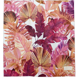 Rosa Tropical Löv Mönster Shower Curtain