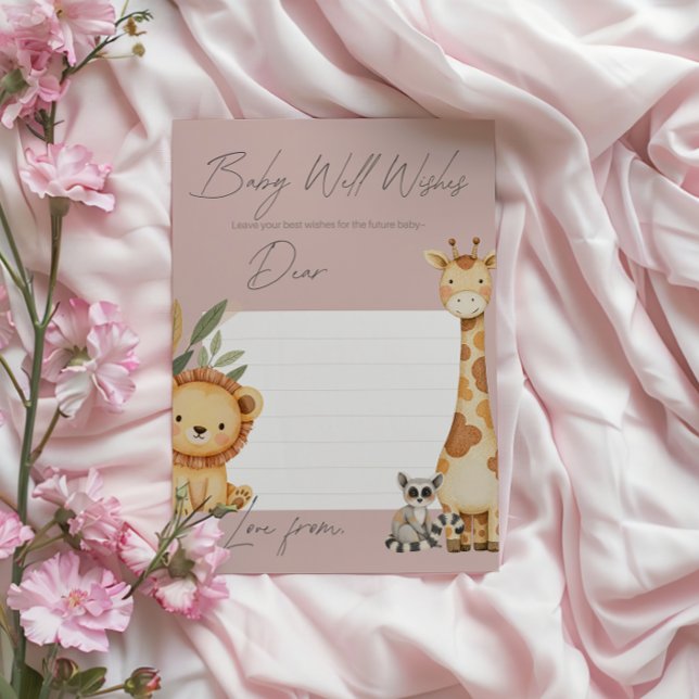 Rosa Tropical Safari Animals Baby Shower-spel (Skapare uppladdad)