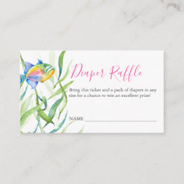 Rosa Tropical Theme Diaper Raffle Call Tilläggskort