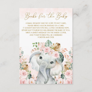 Rosa tropisk blomster- elefant - Ta med en bok Tilläggskort