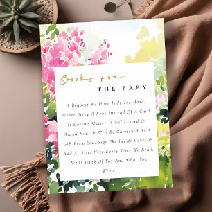 Rosa Tropisk Bougainvillea Böcker För Baby Shower Tilläggskort