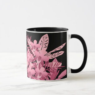 Rosa tropisk bukett mugg