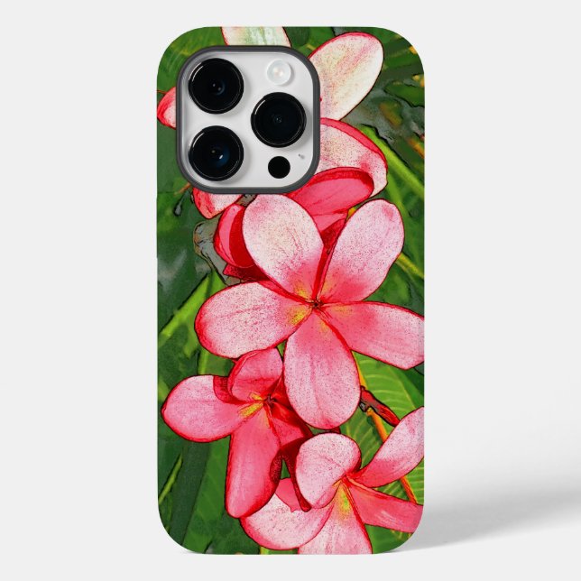 Rosa tropisk frangipani-konst (Baksida)
