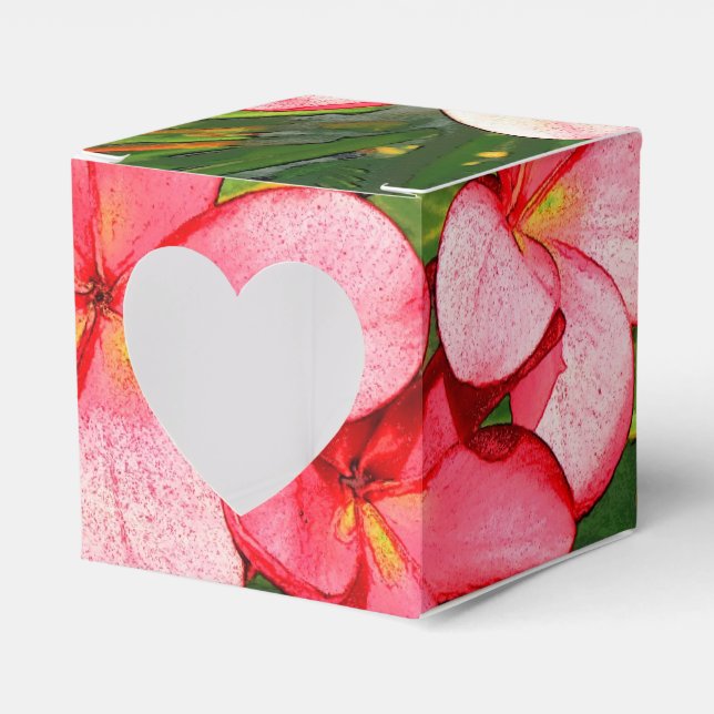 Rosa tropisk frangipani-konst presentaskar (Framsidan Sidan)