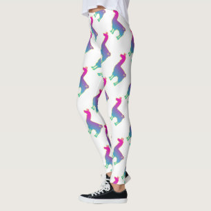 Rosa tropisk Llamadamasker Leggings