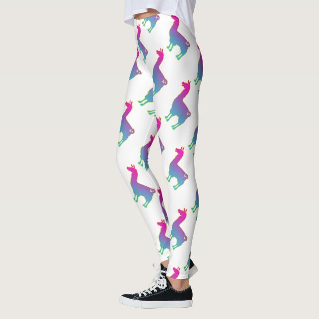 Rosa tropisk Llamadamasker Leggings (Vänster)
