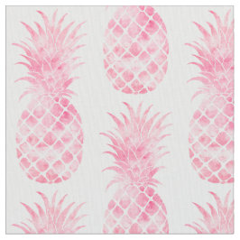 Rosa Tropiska ananas med vattenfärg Tyg