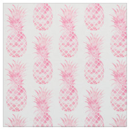 Rosa Tropiska ananas med vattenfärg Tyg
