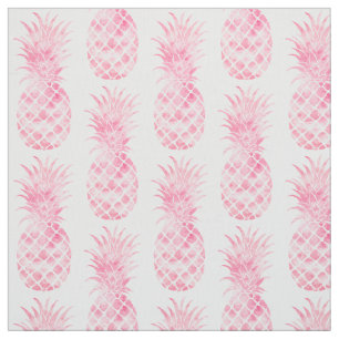 Rosa Tropiska ananas med vattenfärg Tyg