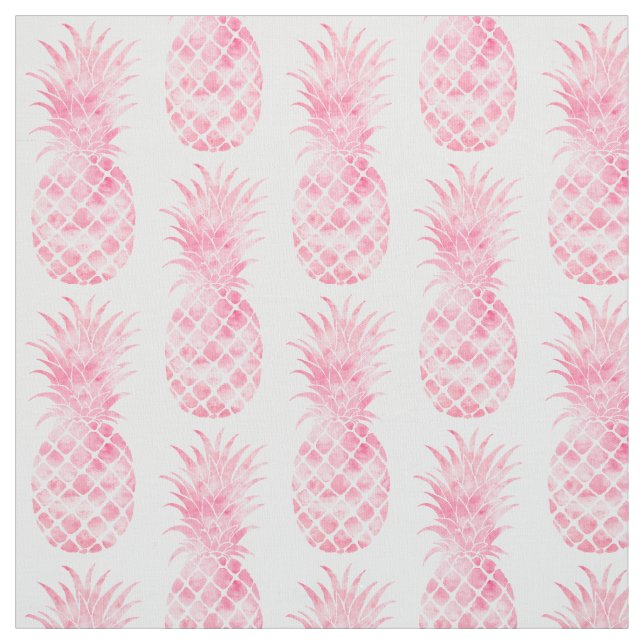 Rosa Tropiska ananas med vattenfärg Tyg (Provkarta)