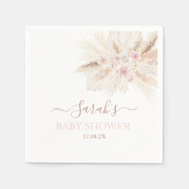 Rosa tropiska baby shower servetter
