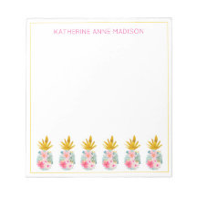 Rosa Tropiska blommor och ananas Guld