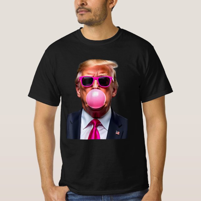 Rosa Trump 2024 Bubble Gum Pappor Home T Shirt (Framsida)