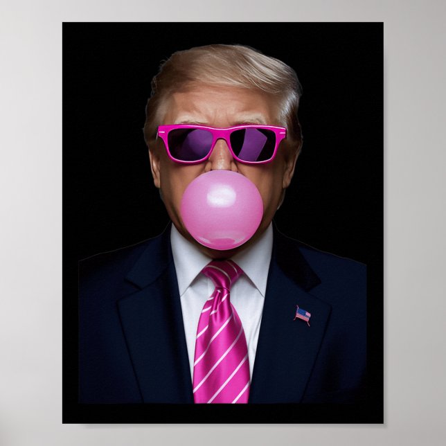 Rosa Trump Bubble Gum 2024 President Funny Cu Poster (Framsidan)
