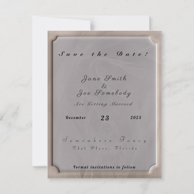 Rosa tryckt textiltryck - valfri färg spara datumet (Baksida)