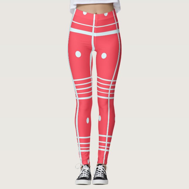 Rosa tryckta leggings (Framsida)