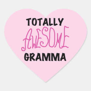 Rosa Tshirts-gåvor från Fantastisk Gramma Hjärtformat Klistermärke