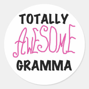 Rosa Tshirts-gåvor från Fantastisk Gramma Runt Klistermärke