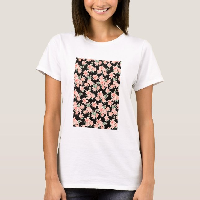 Rosa Tuberose Flowers på kafferubriken T Shirt (Framsida)