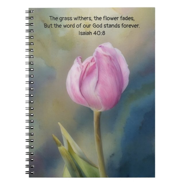 Rosa Tulip Bible Verse Faith Prayer Journal Anteckningsbok (Framsidan)