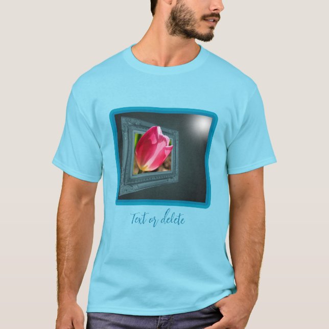 Rosa Tulip-blomman ut ur Ram Personlig T Shirt (Framsida)