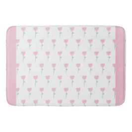 Rosa Tulip Blommigt Minimalistic Simple Girly Cute Badrumsmatta