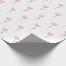 Rosa Tulip Blommigt Minimalistic Simple Presentpapper