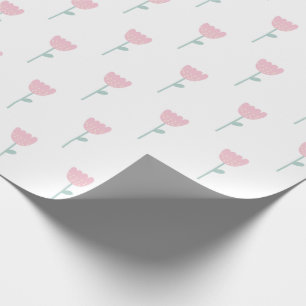 Rosa Tulip Blommigt Minimalistic Simple Presentpapper