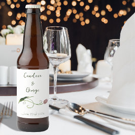 Rosa Tulip Blommigt Ölflaska Etikett