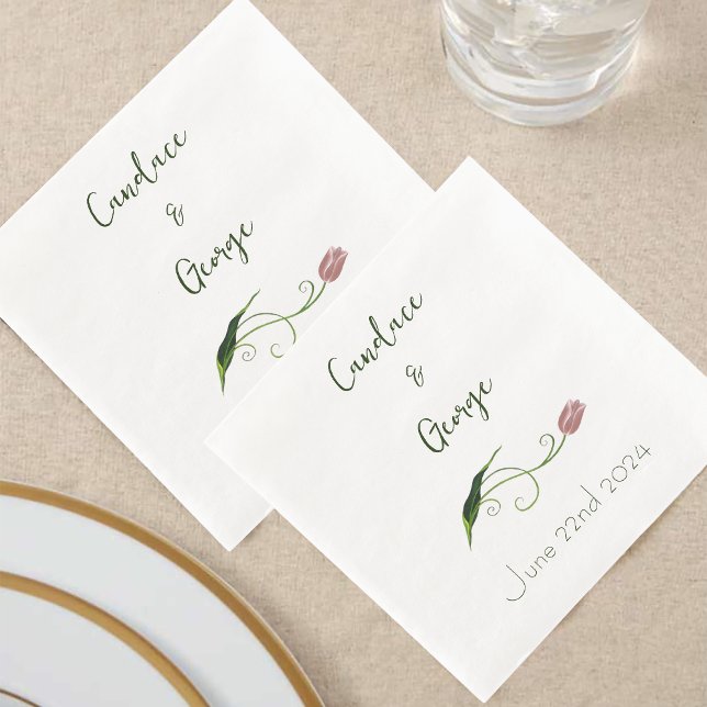 Rosa Tulip Blommigt Pappersservett (Skapare uppladdad)