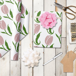 Rosa Tulip Blommigt Presentpapper