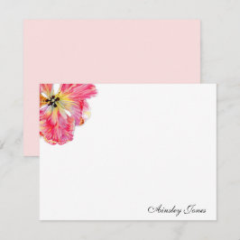 Rosa Tulip-blomstkort Tack Kort