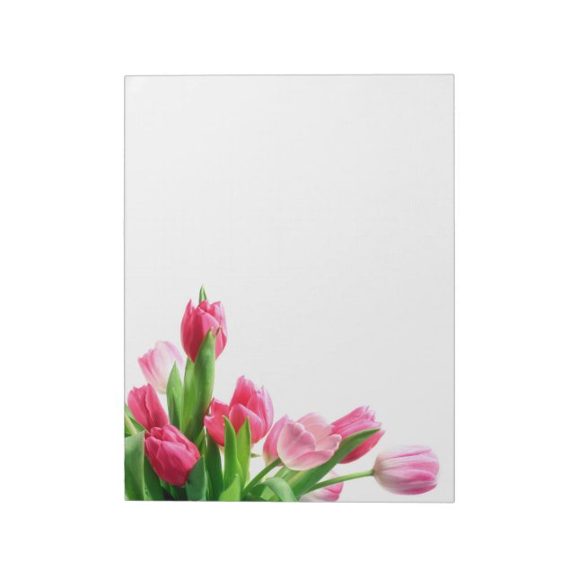 Rosa Tulip Bouquet Anteckningsblock (Roterad)