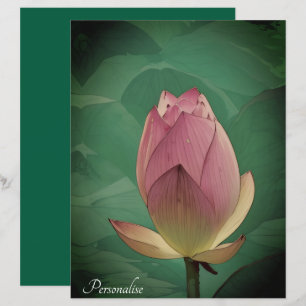 Rosa Tulip Bud Grönt Personal Scrapbook Papper