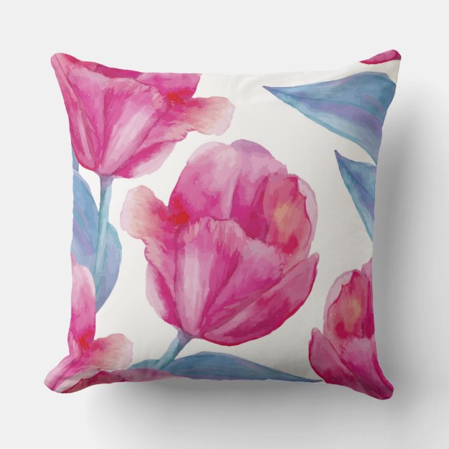 Rosa Tulip Decorative Pillow Kudde (Framsida)