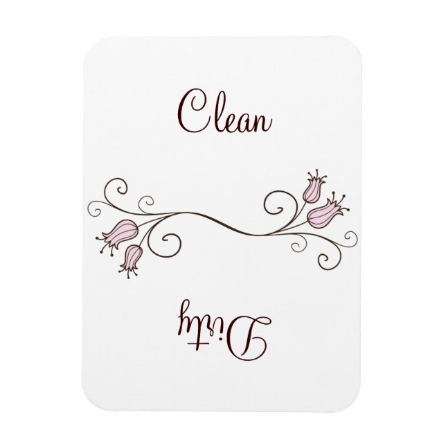 Rosa Tulip Dishwasher Clean - Dirty Magnets Magnet (Vertikal)