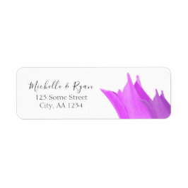 Rosa Tulip Flower Bröllop-adressetikett Returadress Etikett