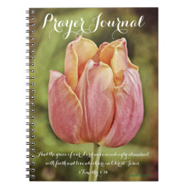 Rosa Tulip Flower Prayer Journal bärbar dator Anteckningsbok