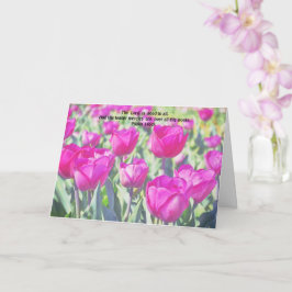 Rosa Tulip Flowers Faith Bible Verse Care Card Kort