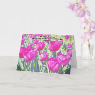 Rosa Tulip Flowers Faith Bible Verse Care Card Kort